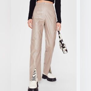 FAUX leather flare trousers
